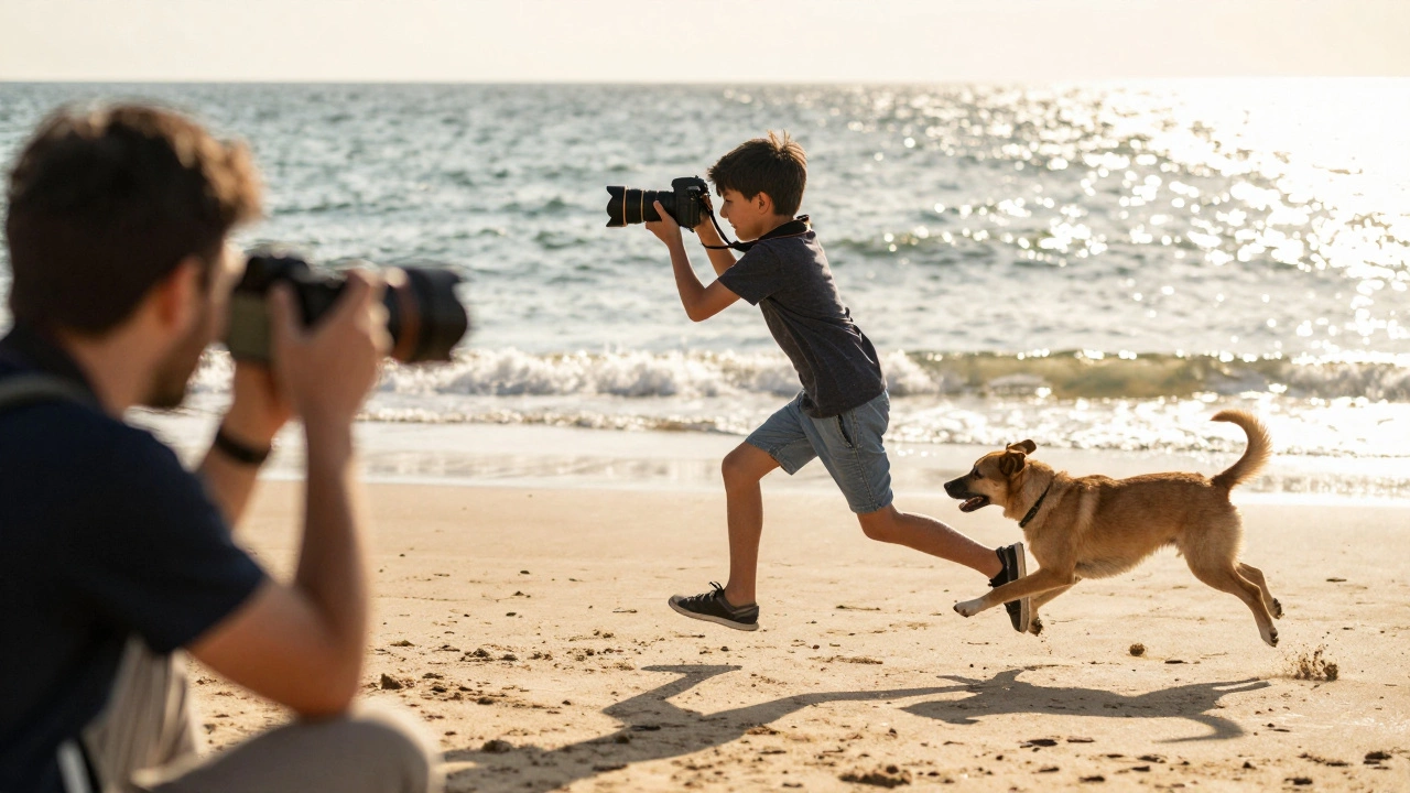 DSLR capturing action at beach vs lagging phone